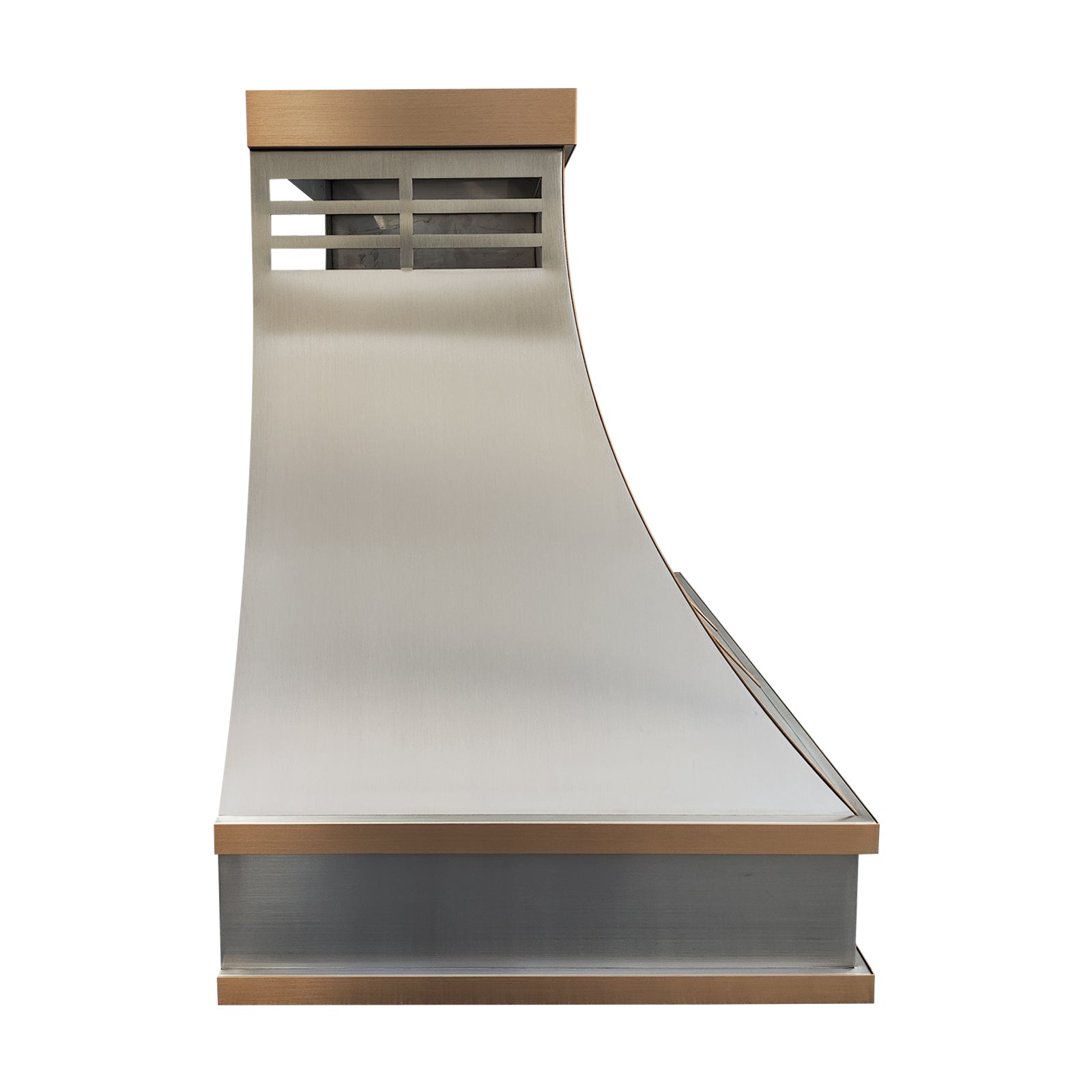 Fobest Atlanta Stainless Steel Range Hood with Brass Trim Accents FSS-513