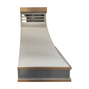 Fobest Atlanta Stainless Steel Range Hood with Brass Trim Accents FSS-513