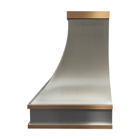 Fobest Atlanta Stainless Steel Range Hood with Brass Trim Accents FSS-513