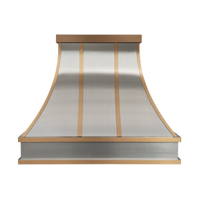 Fobest Atlanta Stainless Steel Range Hood with Brass Trim Accents FSS-513