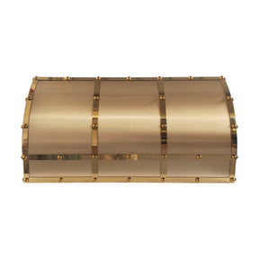 Fobest Barrel Brass Range Hood with Polished Brass Rivets FSS-694