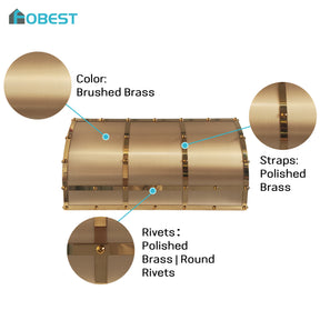 Fobest Barrel Brass Range Hood with Polished Brass Rivets FSS-694