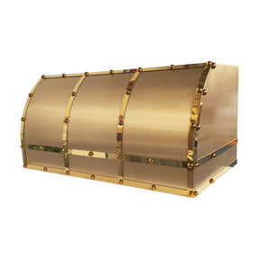 Fobest Barrel Brass Range Hood with Polished Brass Rivets FSS-694