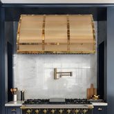 Fobest Barrel Brass Range Hood with Polished Brass Rivets FSS-694