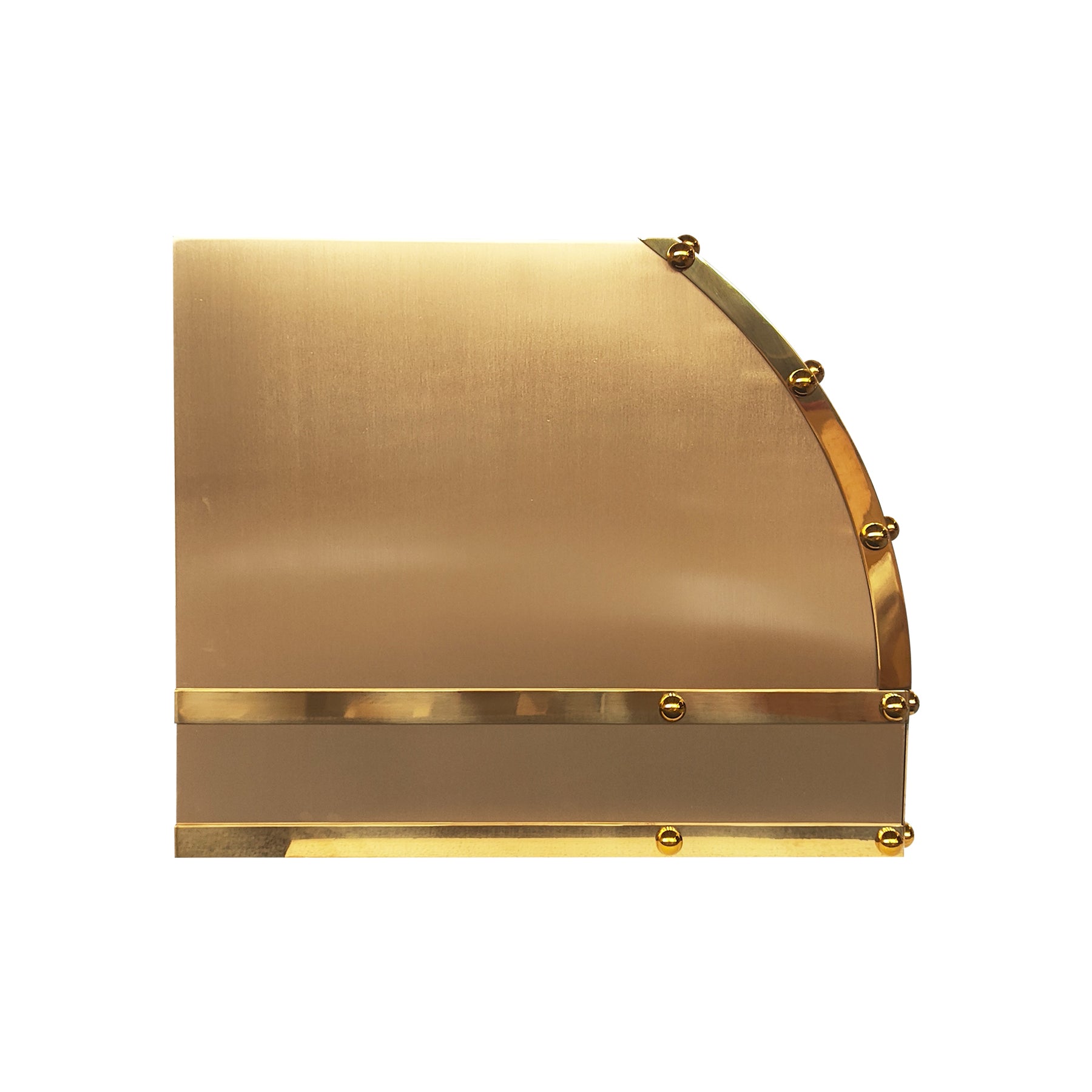 Fobest Barrel Brass Range Hood with Polished Brass Rivets FSS-694
