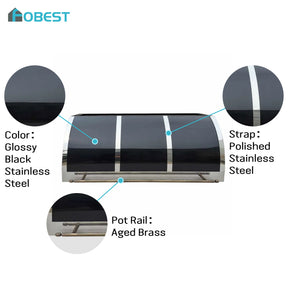 Fobest Barrel Stainless Steel Range Hood Black Finish FSS-186
