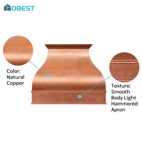 Fobest Bell Copper Metal Range Hood with Hammered Texture FCP-396