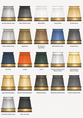 Fobest Black Box Range Hood with Brushed Brass Base FSS-399