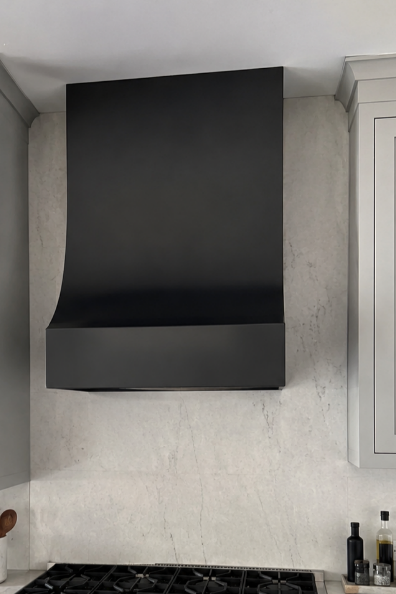 Fobest Black Curved Box Range Hood In Stainless Steel FSS-429