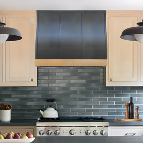 Fobest Black Custom Range Hood with Barrel Stainless Steel Design FSS-556