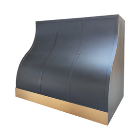 Fobest Black Custom Range Hood with Barrel Stainless Steel Design FSS-556