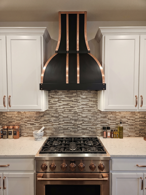 Fobest Black Exhaust Hood with Copper Straps FSS-367