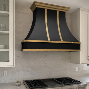 Fobest Black Kitchen Hood Stainless Steel with Brass Crown FSS-234