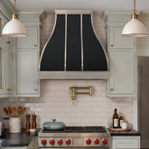 Fobest Black Metal Range Hood with Stainless Steel Straps FSS-724