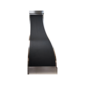 Fobest Black Metal Range Hood with Stainless Steel Straps FSS-724