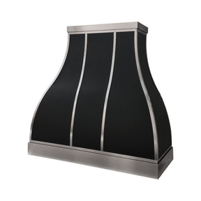 Fobest Black Metal Range Hood with Stainless Steel Straps FSS-724