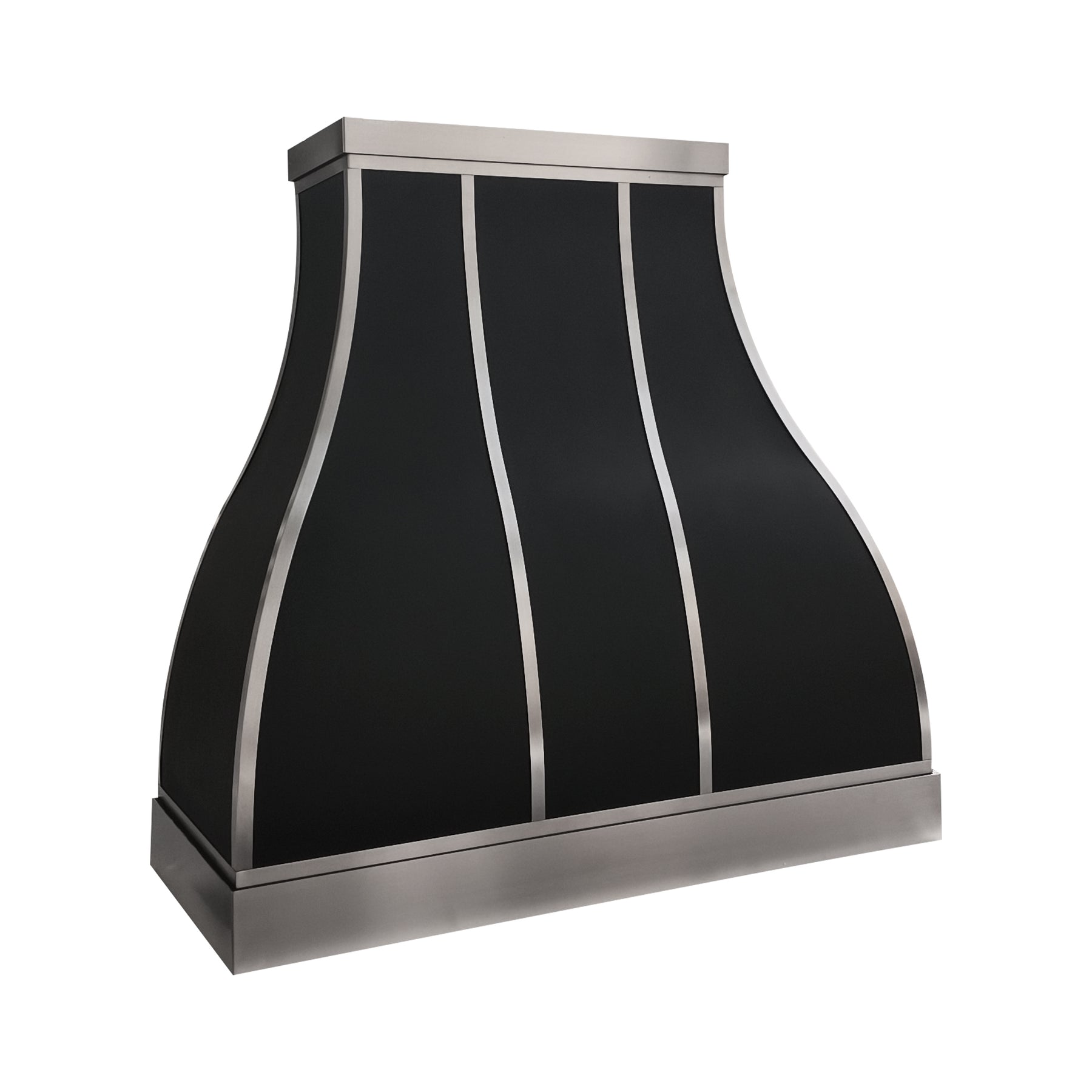 Fobest Black Metal Range Hood with Stainless Steel Straps FSS-724