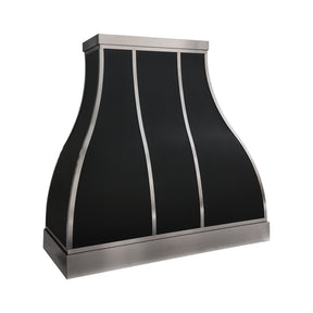 Fobest Black Metal Range Hood with Stainless Steel Straps FSS-724