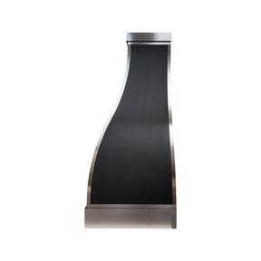 Fobest Black Metal Range Hood with Stainless Steel Straps FSS-724