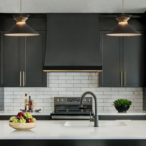 Fobest Black Metal Range Hood with brass bottom FSS-180
