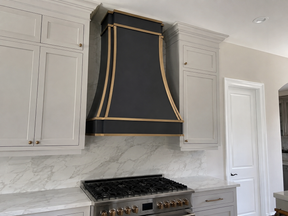 Fobest Black Stainless Steel Range Hood with Brass Accent FSS-306