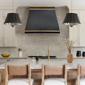 Fobest Black Stainless Steel Range Hood with horizontal straps FSS-11