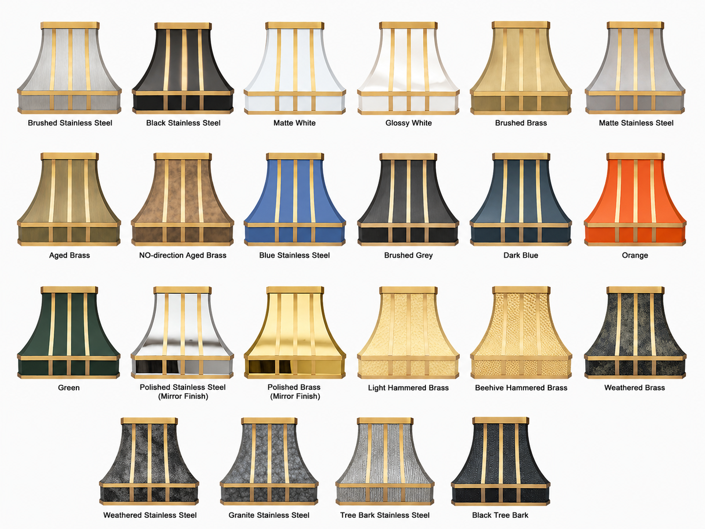 Fobest Black Stove Hood with Brass Straps – FSS-447