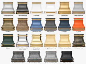 Fobest Black Stove Hood with Brushed Brass Trim FSS-407