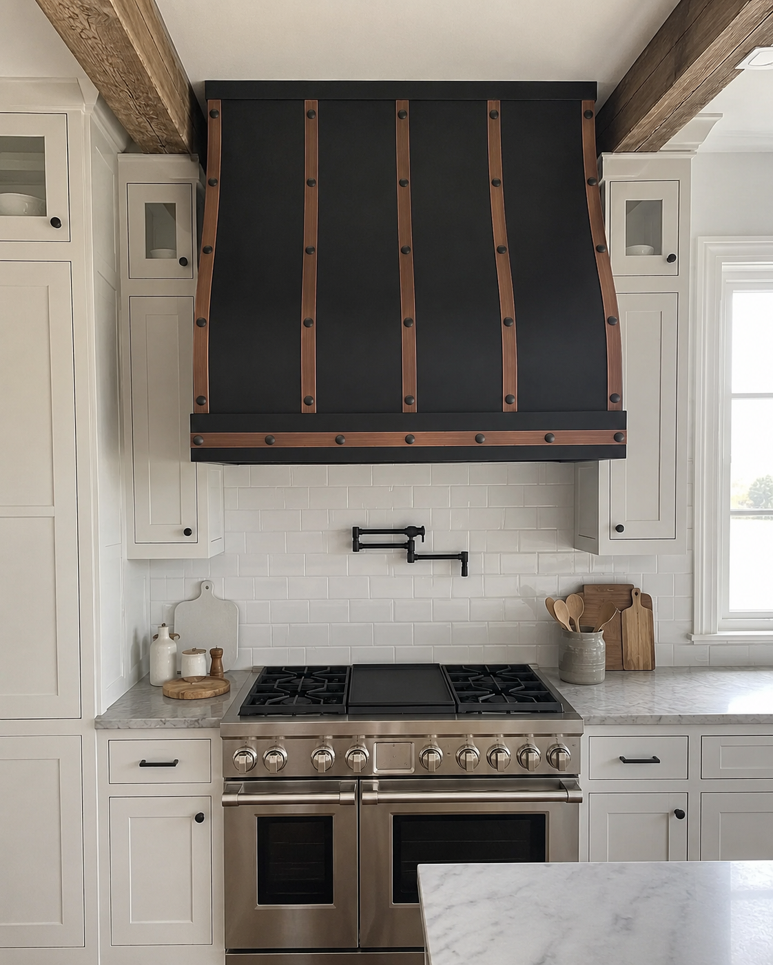Fobest Black amd Copper Custom Range Hood Stainless Steel Finish FSS-435