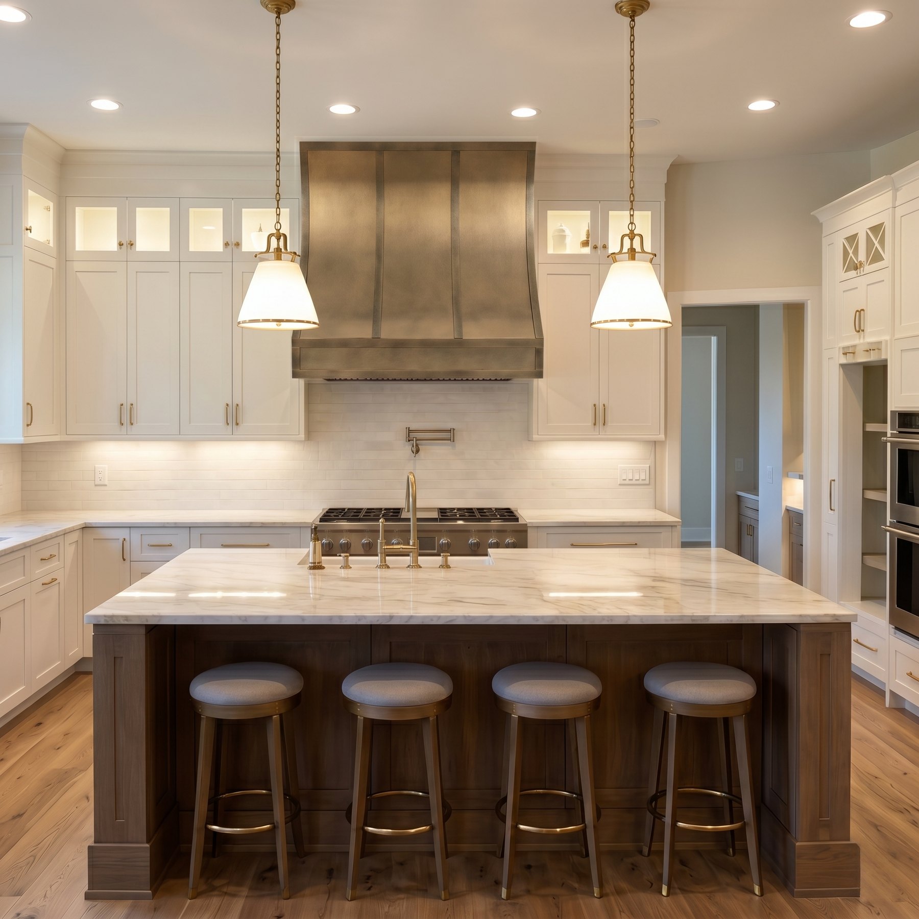 Fobest Brass Custom Range Hood Non Direction Aged Brass Finish FSS-467