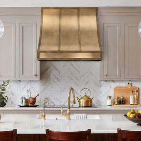Fobest Brass Custom Range Hood Non Direction Aged Brass Finish FSS-467