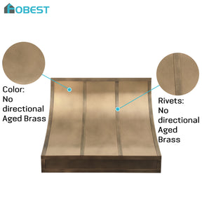 Fobest Brass Custom Range Hood Non Direction Aged Brass Finish FSS-467