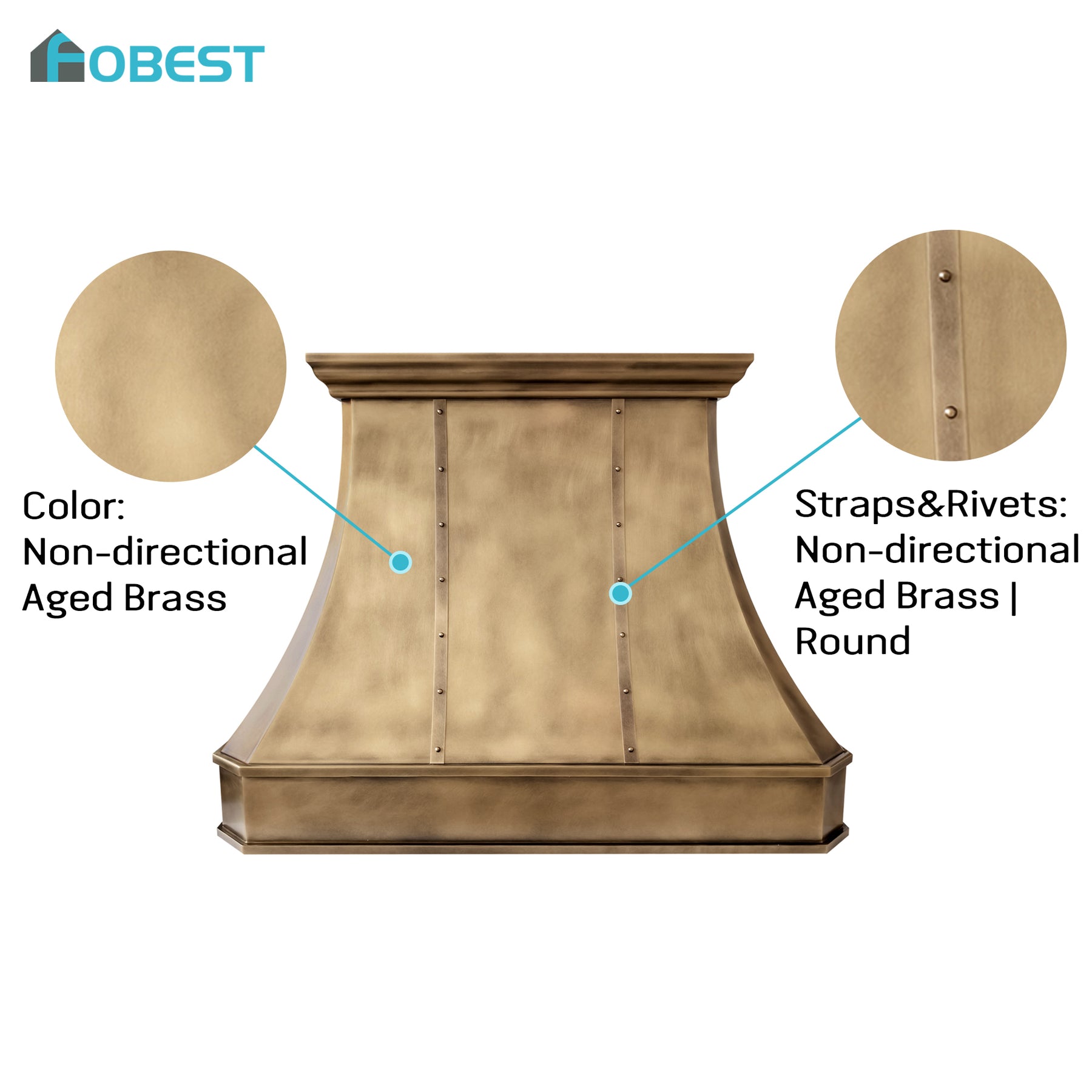 Fobest Brass Metal Range Hood with Straps FSS-710
