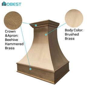 Fobest Brass Range Hood with Hammered Crown FSS-390