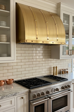 Fobest Brass Range Hood with Polished Gold Trim FSS-382