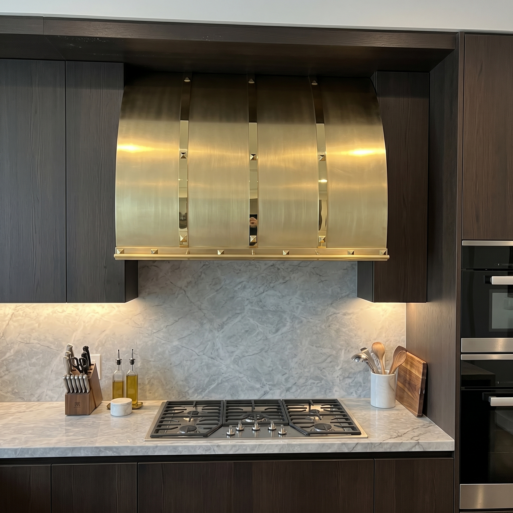 Fobest Brass Range Hood with Polished Gold Trim FSS-382