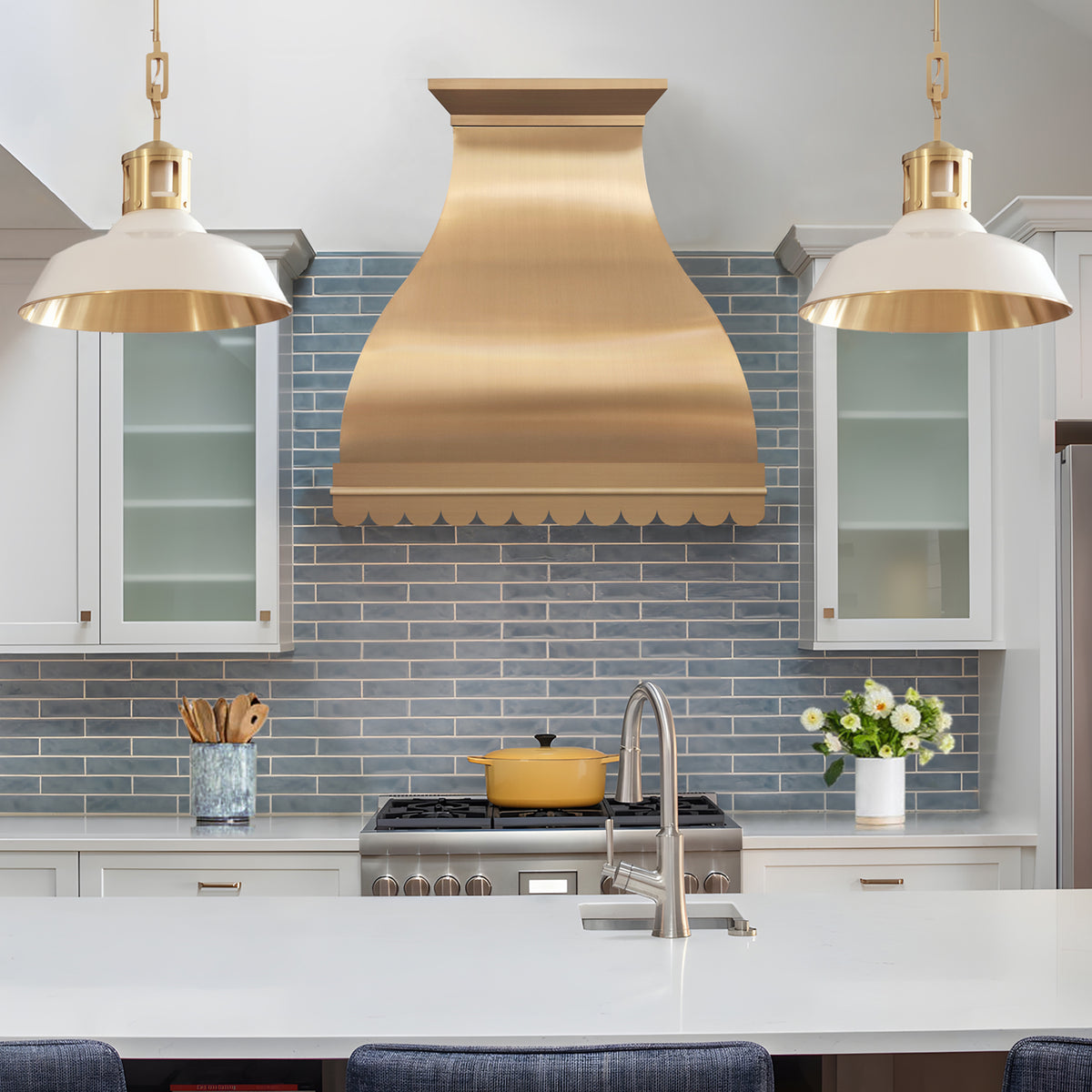 Fobest Brass Range Hood with Scalloped Bottom FSS-267