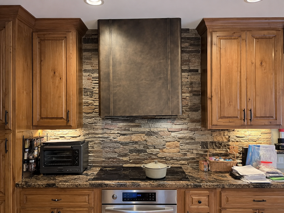Fobest Brass Stove Hood with Seamless Corners FSS-419