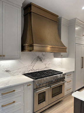Fobest Brushed Brass Kitchen Hood with Rivets FSS-225