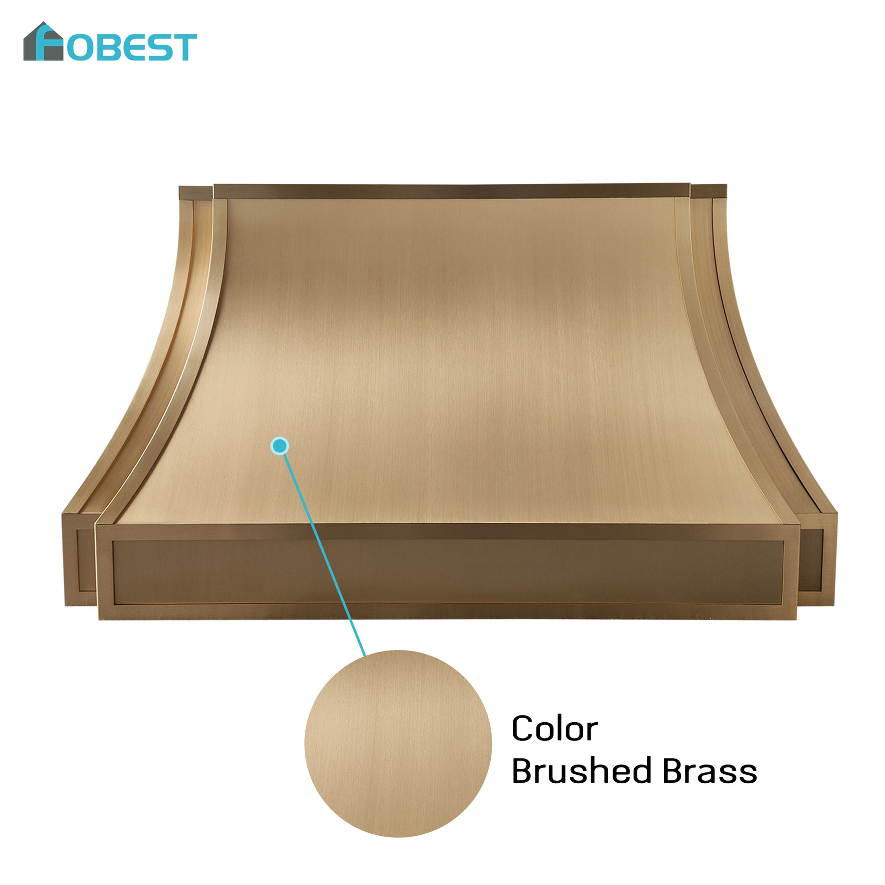 Fobest Brushed Brass Kitchen Range Hood with Parallel Design FSS-544