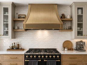 Fobest Brushed Brass Kitchen Range Hood with Parallel Design FSS-544
