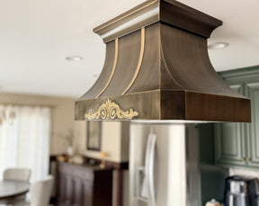 Fobest Brushed Brass Range Hood with Decorative Apron FSS-488