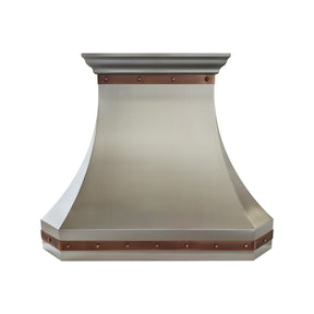 Fobest Brushed Stainless Steel Range Hood with Antique Copper Decors FSS-728