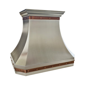 Fobest Brushed Stainless Steel Range Hood with Antique Copper Decors FSS-728