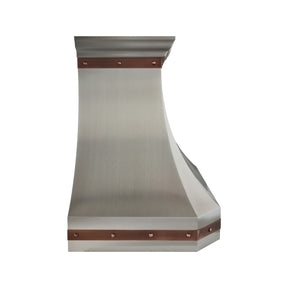Fobest Brushed Stainless Steel Range Hood with Antique Copper Decors FSS-728