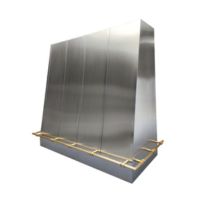 Fobest Brushed Stainless Steel Range Hood with Brass Pot Rail FSS-400