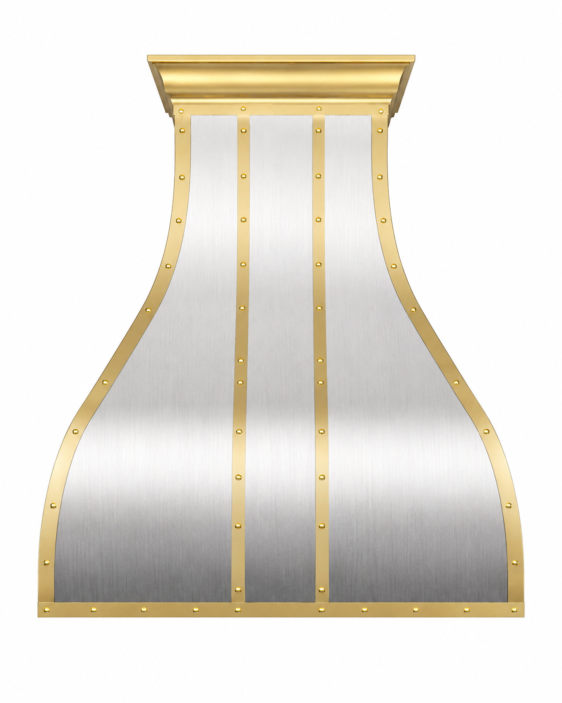 Fobest Brushed Stainless Steel Range Hood with Brushed Brass Accents FSS-270