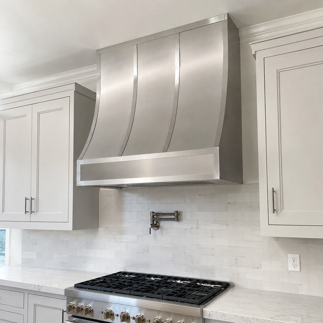 Fobest Brushed Stainless Steel Range Hood with Contemporary Curved Design FSS-512