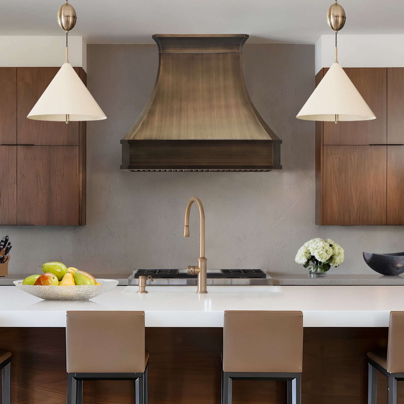 Fobest California Antique Brass Kitchen Range Hood FSS-523