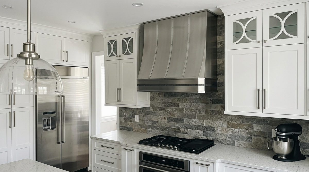 Fobest California Custom Stainless Steel Kitchen Hoods with Straps FSS-498